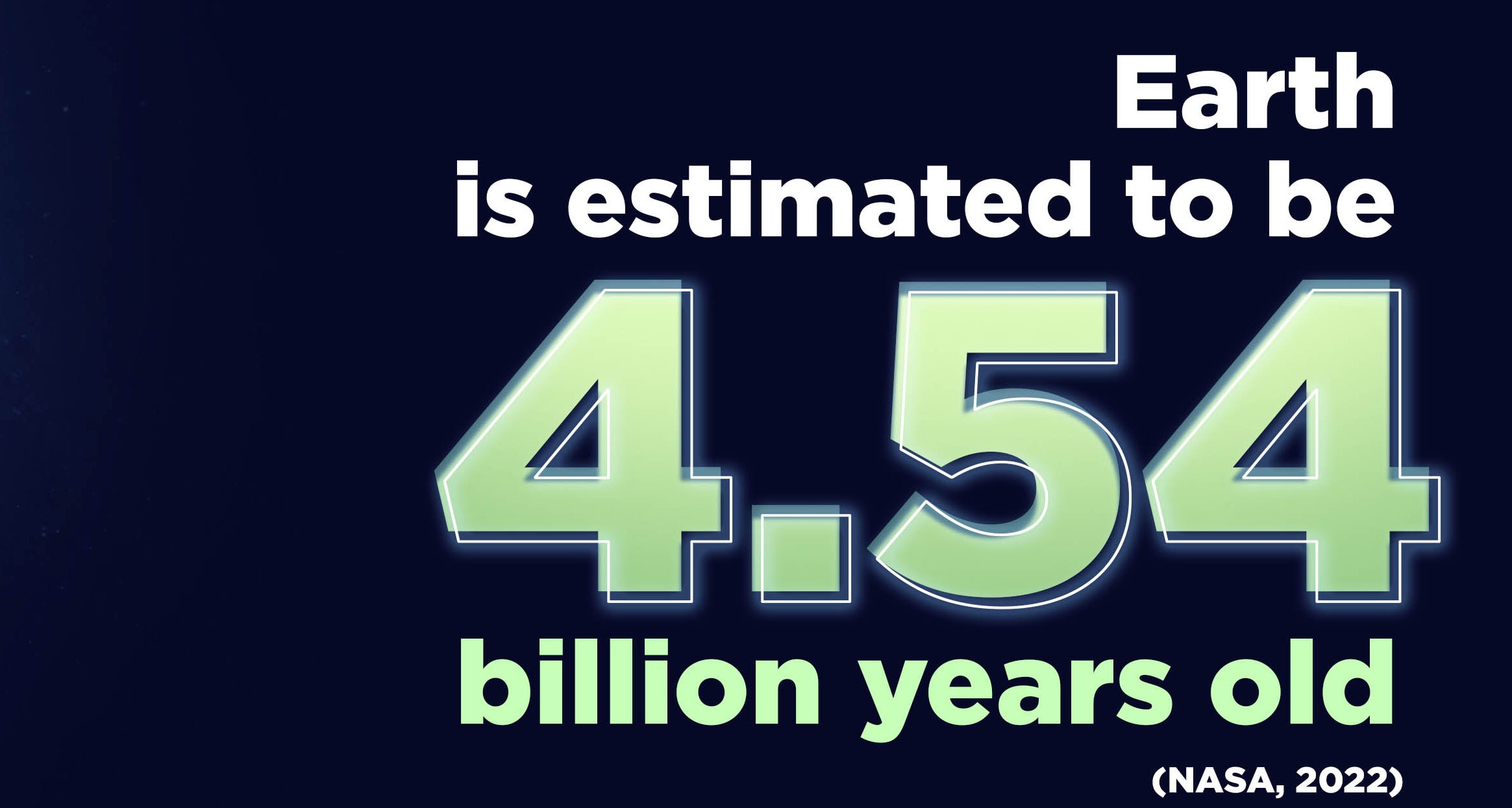 Earth is estimated to be 4,54 billion years old